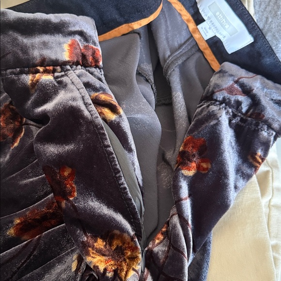 Anthropologie Ett:twa Jessica Floral Purple Velvet loose Extra Wide leg Pants M - Picture 12 of 12